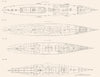 SHIPS. Plan of Upper Deck; main Deck; lower Deck; Hold 1910 antique print