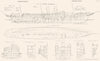 HM Yacht Alexandra. Profile; Half Breadth Plan; Body Plan Sections 1910 print