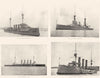 SHIPS. HMS Minotaur; HMS Invincible; HMS Crecy Cressy; HMS Cornwall 1910 print