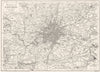 LONDON. Environs of London; Greater London,  Homes counties 1910 old map