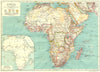 AFRICA. Africa; Inset map of Africa as known in 1850 1910 old antique