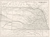 NEBRASKA. Nebraska state map showing counties 1910 old antique plan chart