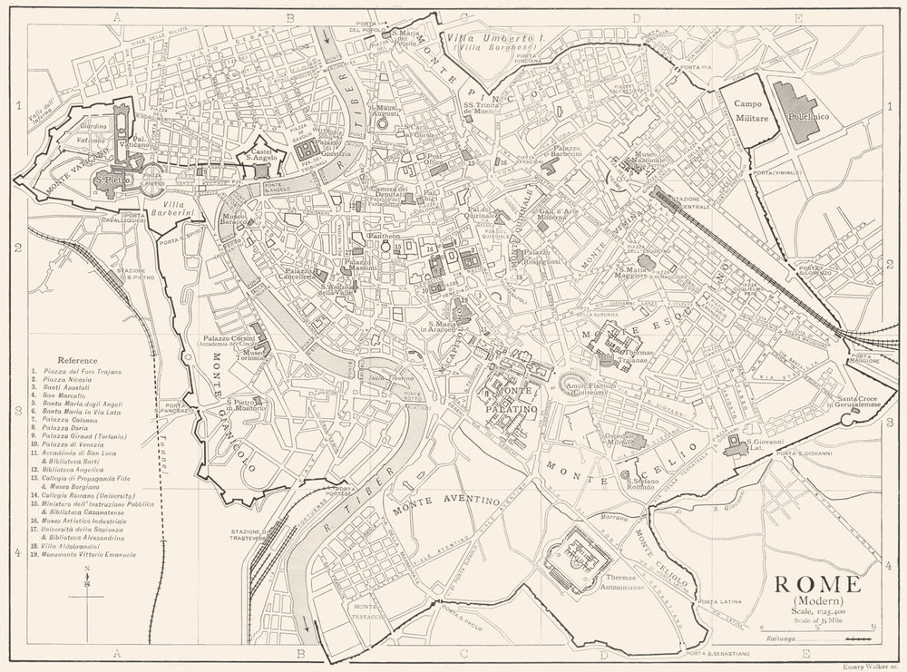 ROME. Rome (Modern) 1910 old antique vintage map plan chart