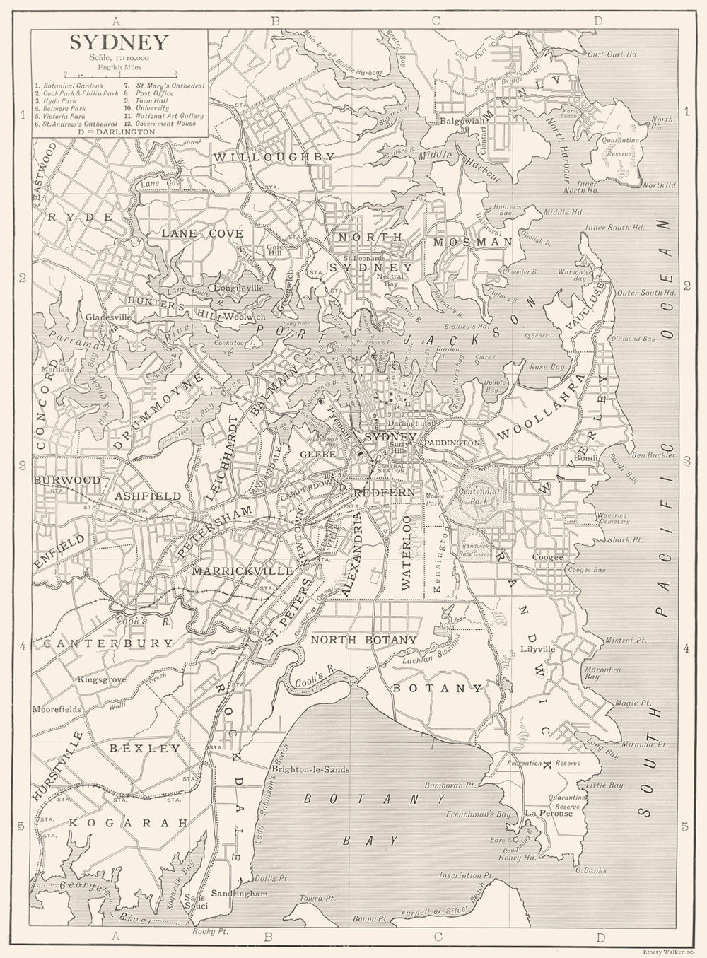 AUSTRALIA. Sydney city plan 1910 old antique vintage map chart