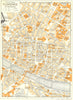 CENTRAL FLORENCE   town/city plan. Firenze. Italy 1960 old vintage map chart