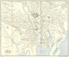CARDIFF vintage town/city plan. Wales. WARD LOCK 1950 old vintage map chart