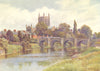 HEREFORDSHIRE. Hereford Cathedral and Wye bridge 1911 old antique print