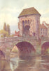 WALES. Monnow Bridge and Gate, Monmouth 1911 old antique vintage print picture