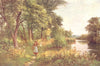 SUSSEX. The Ouse, near Barcombe mills, Sussex 1908 old antique print picture