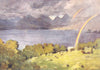 CUMBRIA. Lake district. Windermere and Langdale Pikes, from Lowwood 1908 print