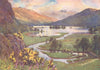 CUMBRIA. Lake district. Sunset, Rydal water 1908 old antique print picture