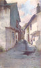 CUMBRIA. Lake district. An Old street in Hawkshead 1908 antique print