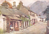 CUMBRIA. Lake district. Coniston village. The old Butcher's shop 1908 print