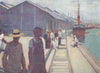 BRAZIL. The Docks at Santos 1908 old antique vintage print picture