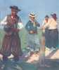 URUGUAY. Gauchos preparing yerba mate 1908 old antique vintage print picture