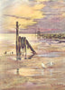 SUSSEX. Low Tide at Littlehampton 1908 old antique vintage print picture