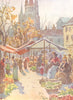 SWITZERLAND. The Market place, Lausanne 1917 old antique vintage print picture