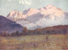 SWITZERLAND. Sunset on Mont Blanc from Geneva 1917 old antique print picture
