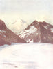SWITZERLAND. Looking down the Aletsch Glacier 1917 old antique print picture