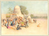 EGYPT. Cross desert journey to Al-Qusair. A Market edge of 1912 old print
