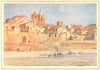 ITALY. Albenga from the Centa 1912 old antique vintage print picture