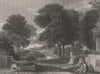 LANDSCAPE AND FIGURES. Nicholas Poussin 1835 old antique vintage print picture