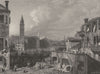 VIEW IN VENICE. Canaletto 1835 old antique vintage print picture