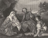 THE HOLY FAMILY WITH THE ADORATION OF THE SHEPHERDS. Titian (Titian)  1835