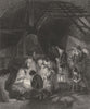 THE ADORATION OF THE SHEPHERDS. Rembrandt 1835 old antique print picture
