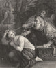 SUSANNA AND THE ELDERS. Lodovico Caracci 1835 old antique print picture