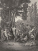 A BACCHANALIAN SCENE. Niccolo Poussin 1835 old antique vintage print picture