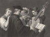 A MUSIC PARTY. Titian (Titian)  1835 old antique vintage print picture