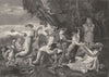 A BACCHANALIAN DANCE. Nicholas Poussin 1835 old antique vintage print picture