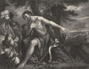 ST JOHN PREACHING. Francesco Mola 1835 old antique vintage print picture