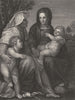 THE MADONNA AND CHILD. with Elizabeth and St John Andrea Del Sarto 1835 print