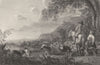 LANDSCAPE AND CATTLE. Cuyp 1835 old antique vintage print picture