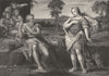 ERMINIA DISCOVERING THE SHEPHERDS. Domenichino 1835 old antique print picture
