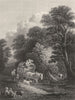 THE MARKET CART. Gainsborough 1835 old antique vintage print picture