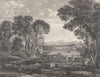THE MARRIAGE OF ISAAC & REBECCA. Claude Lorraine 1835 old antique print