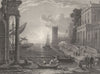 EMBARCATION OF THE QUEEN OF SHEBA. Claude Lorraine 1835 old antique print