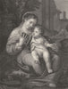 THE HOLY FAMILY. from the admired Painting by Correggio 1835 old antique print