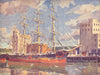 LONDON. Down the River. Unloading Australian Wheat 1939 old vintage print