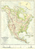 NORTH AMERICA. Map Mountain Chains & river systems of 1881 old antique