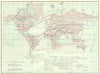 WORLD. Zoological map; Mammalia mammal distribution 1881 old antique chart