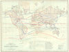 WORLD. Zoological map;Bird & Reptile distribution 1881 old antique chart