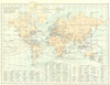 WORLD.Map natural production different lands main routes maritime commerce 1881