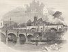 SOMERSET. Bath. Bridge and Railway 1850 old antique vintage print picture
