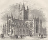 SOMERSET. Bath Abbey 1850 old antique vintage print picture