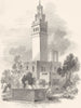 SOMERSET. Bath. Beckford's Tower 1850 old antique vintage print picture