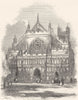 DEVON. West front of Exeter Cathedral 1850 old antique vintage print picture
